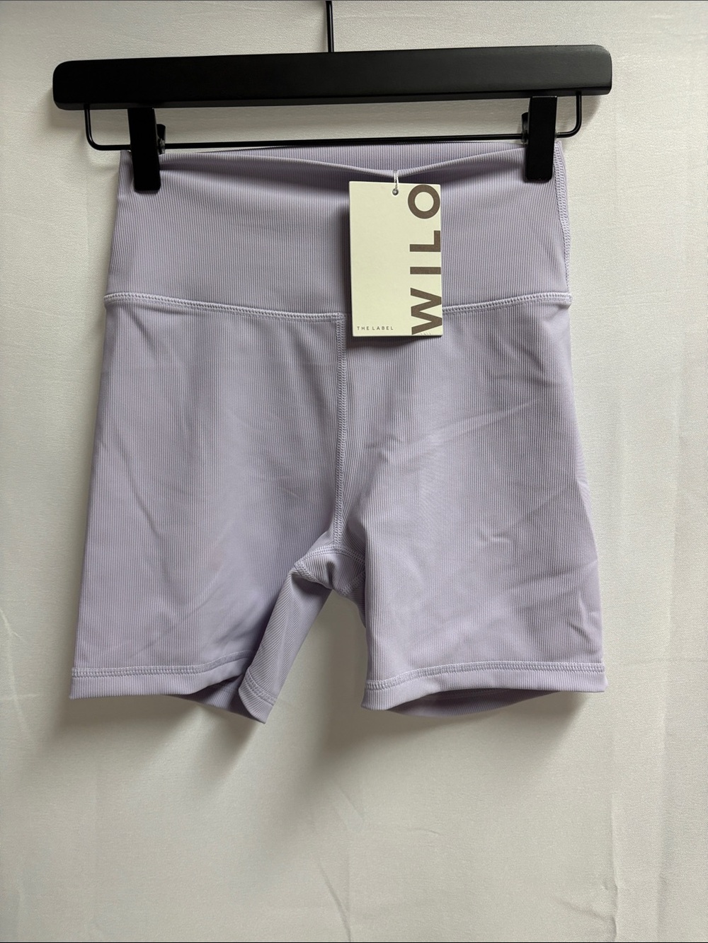 NWT Wilo The Label Wellness Ribbed Bike Shorts Purple Size Small